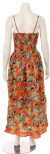 Spaghetti Strapped Butterfly Print Summer Dress in Orange back
